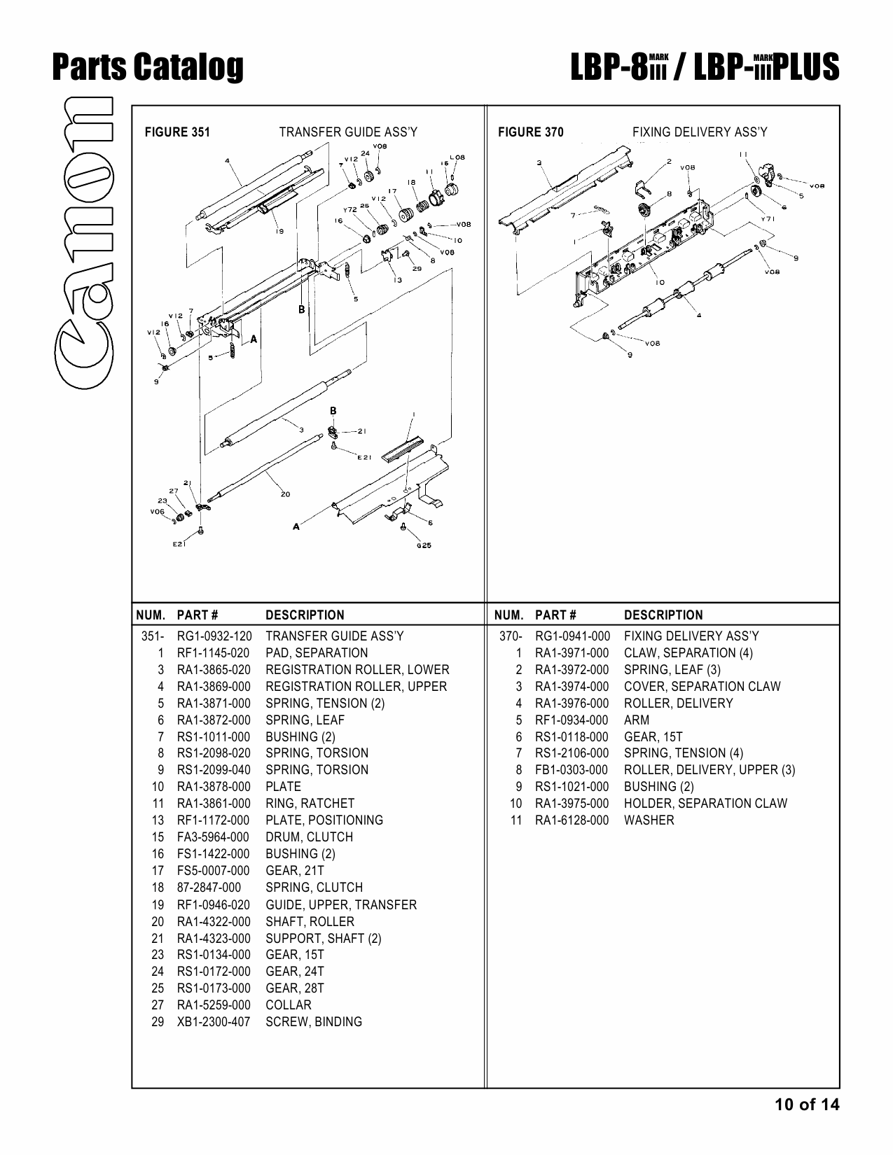 Canon imageCLASS LBP-8III 8IIIPlus Parts Catalog Manual-4